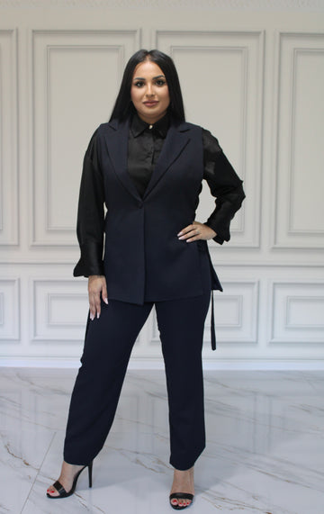 Compleu Adina Vesta si Pantaloni Bleumarin