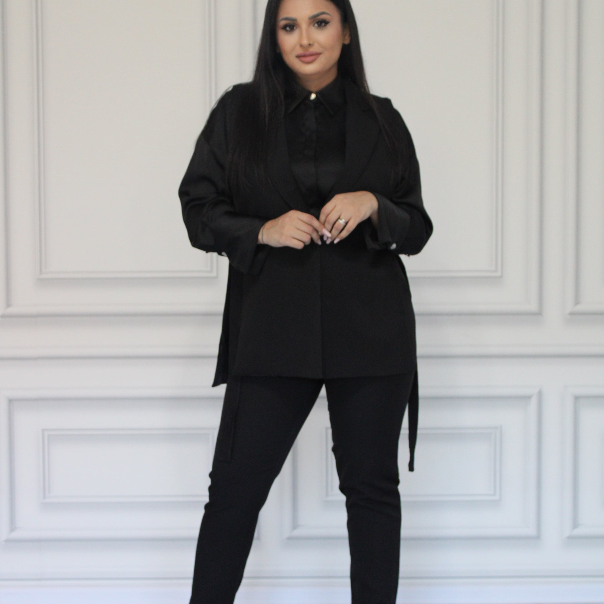 Compleu Adina Vesta si Pantaloni Negru