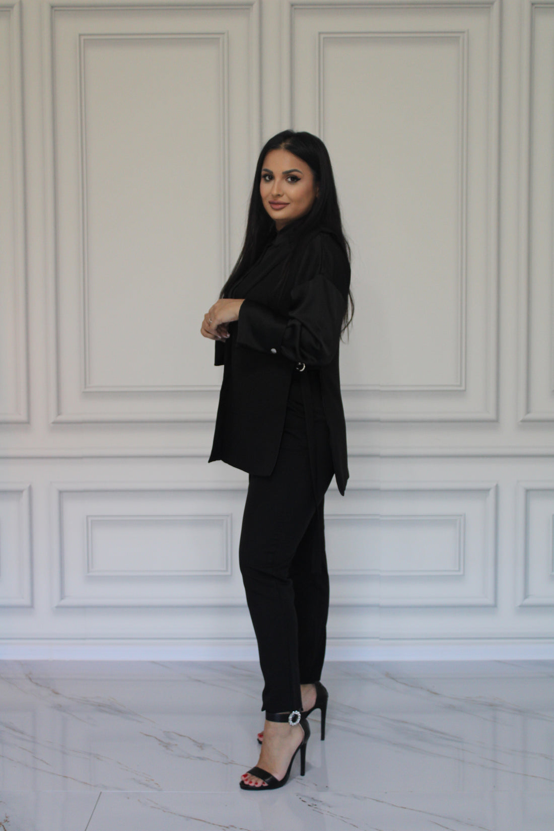 Compleu Adina Vesta si Pantaloni Negru